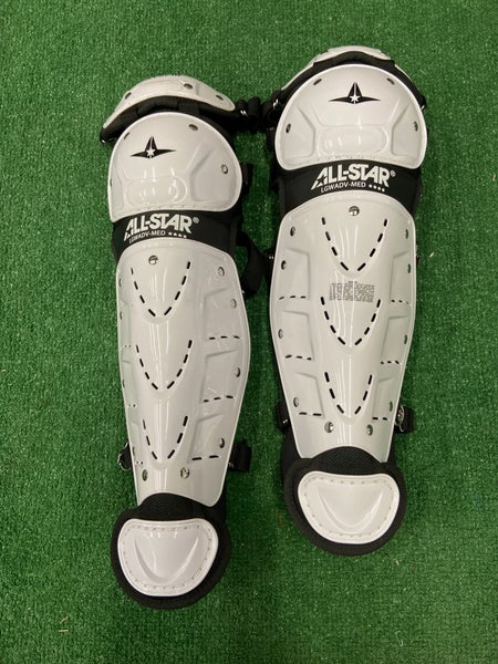 White All Star Advanced Series Catcher's Leg Guards (New) Medium