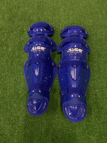 Blue 11.5" All Star LGW11.5FP Catcher's Leg Guards (New)