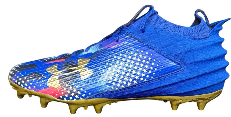 Blue Men's Size M 13.5 (W 14.5) Adult Under Armour Molded Cleats Cleats (New)