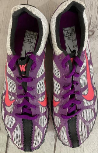 Nike Womens Track And Field Shoes Mesh Side Wall Material Lace Up Tongue Purple
