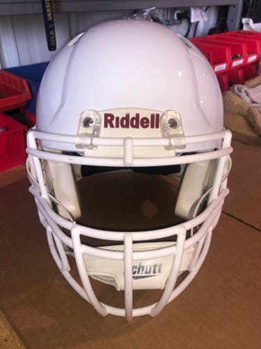USED RIDDELL SPEED ADULT HELMET - LARGE - METALLIC WHITE