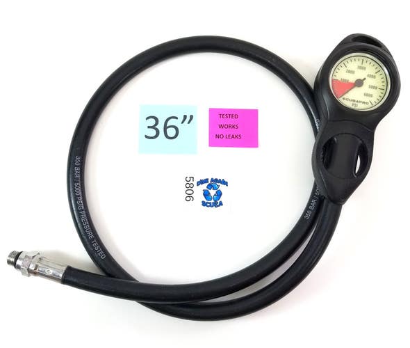 ScubaPro Pressure Gauge U-Line SPG 6000 PSI Scuba Dive Console             #5806