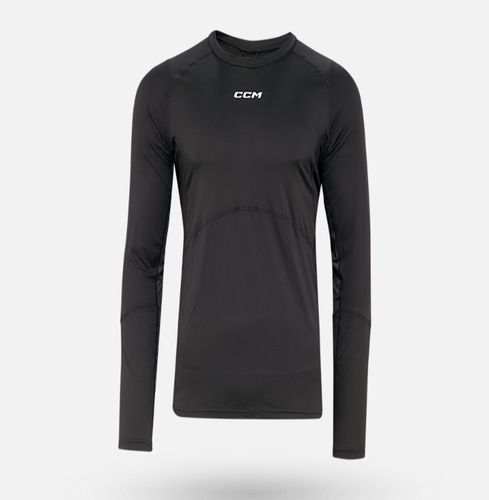 New CCM Black Baselayer Long Sleeve Top with Gel | Youth XL | #191520511043
