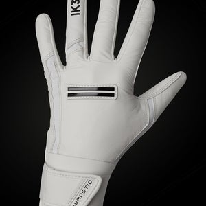 WARSTIC YOUTH XL IK3 PRO CABRETTA LONG CUFF BATTING GLOVES "WHITE" (New)