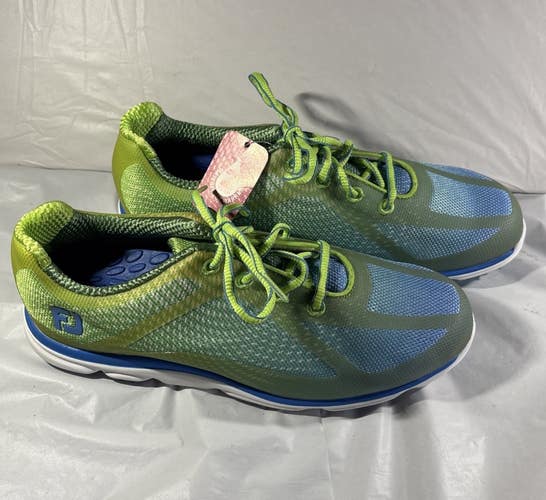 Footjoy FJ EmPower Spikeless Golf Shoes Green/Blue 98001 Womens Size 8 M NEW