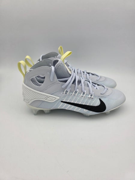 Nike Huarache 9 Elite Mid Lax SE Grey Cleats FV6149-001 Men's Size 7.5