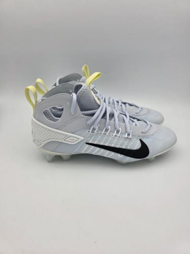 Nike Huarache 9 Elite Mid Lax SE Grey Cleats FV6149-001 Men's Size 10.5