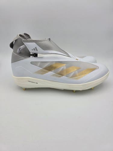 Adidas Adizero Impact+ Metal Baseball Cleat Gray Gold IF8483 Mens Size 12