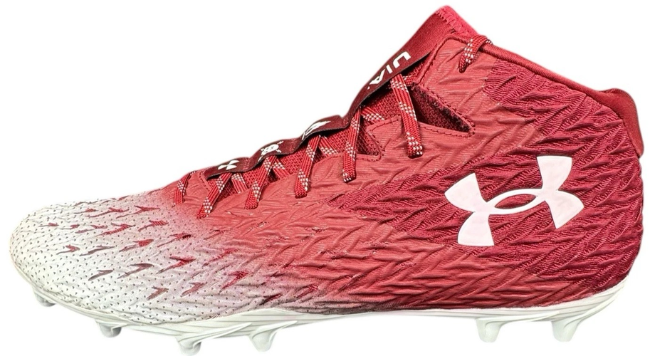 Under Armour Spotlight Clone 4 MC White Red Maroon Football Cleats Size 16 New