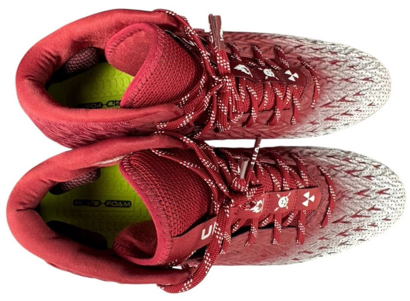 Under Armour Spotlight Clone 4 MC White Red Maroon Football  display picture 1