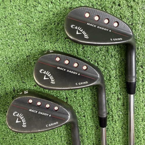 Callaway Mack Daddy 4 Black Wedge Set 50 54 58 Gap Sand Lob Tour Issue S200