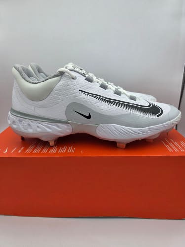 Nike Alpha Huarache Elite 4 Low 'White Black Wolf Grey' Baseball Cleats Men's Size 13