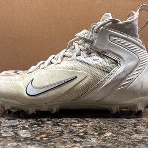 White Unisex 6.5Y (Big Kids / Youth) Youth Nike Alpha Huarache 8 Elite High Top Molded Cleats (Used)