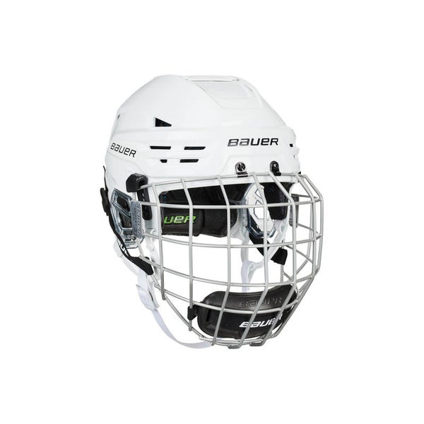 New Large White Bauer Re-Akt 85 Helmet Combo