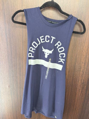 Men’s medium adult NEW WITH TAGS Project Rock muscle cutoff Under Armour - Blue