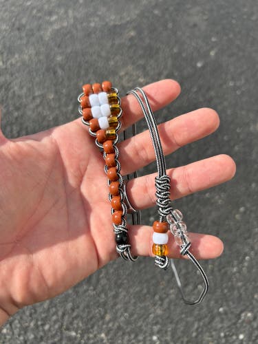 CROSS-CHECK Lanyard/Keychain Oak Wood & Rawhide Classic Traditional Configuration