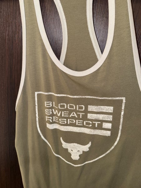 Men’s medium adult USED Project Rock racerback Under Armour - Blood Sweat Respect