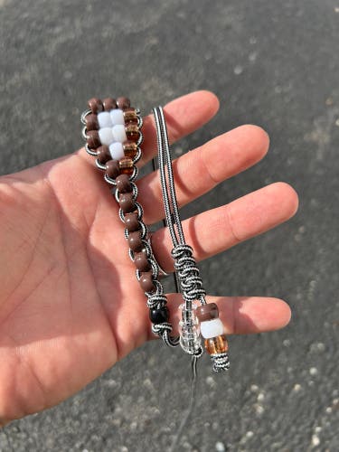 CROSS-CHECK Lanyard/Keychain Walnut Wood & Rawhide Classic Traditional Configuration