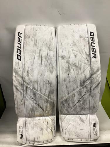 Used Bauer SUPREME S29 Goalie Leg Pads Senior White 34" 11851-S000039406