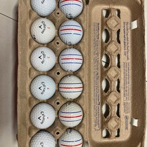 Callaway Chrome Series Balls 12 Pack 1/2 Triple Track 1/2 Plain White(Used)