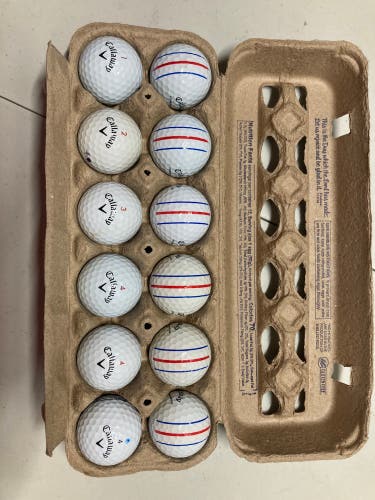 Callaway Chrome Series Balls 12 Pack 1/2 Triple Track 1/2 Plain White(Used)