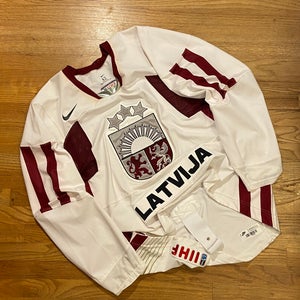 Latvia 2006 Winter Olympic Games IIHF Nike Swift Team-Issued Pro Hockey Jersey