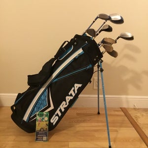 Lady Edge & Silver Diamond Full Set (D, 3W, 5W, 4H, 6H, 7-PW-SW) & Strata Bag