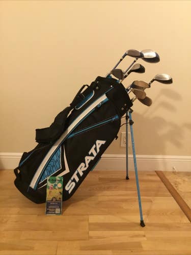Lady Edge & Silver Diamond Full Set (D, 3W, 5W, 4H, 6H, 7-PW-SW) & Strata Bag