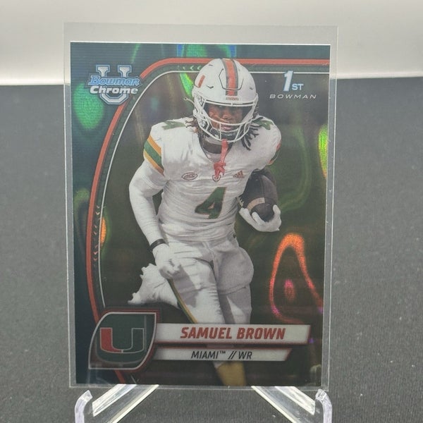 Samuel Brown Miami Hurricanes 2024 Bowman U Football 1st Teal Lava Refractor 159