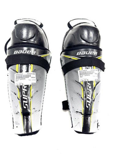Used Bauer SUPREME Junior Shin Guards Black 10" 11860-S000300026