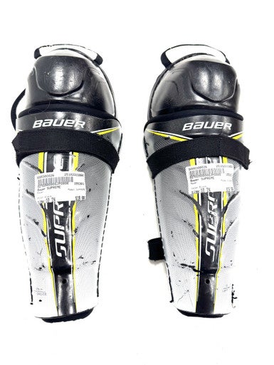 Used Bauer SUPREME Junior Shin Guards Black 10" 11860-S000300026