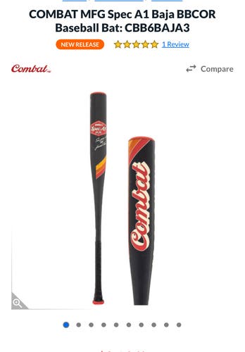 2026 Combat MFG Spec A1 Alloy BBCOR Certified Bat (-3) 30 oz 33" (New)