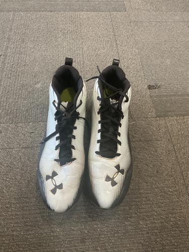 Used Under Armour MICRO Adult FB Cleats Black And White Senior 13 11614-S000224142