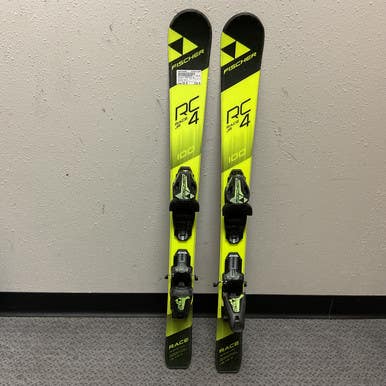 Used Fischer RACE RC4 JR Boys DH Ski/Binding Black And Optic Yellow 100 cm 11855-S000193506