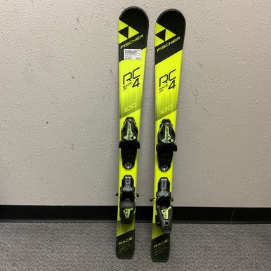 Used Fischer RACE RC4 JR Boys DH Ski/Binding Black And Optic Yellow 100 cm 11855-S000193506