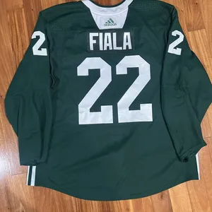 Kevin Fiala Player Used Worn Minnesota Wild Adidas Mic Camp Practice Jersey 56