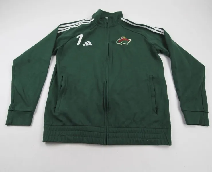 Jacob Middleton 5 Adidas Authentic Track Jacket Minnesota Wild Team Player Issue XL