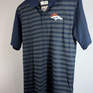 Denver Brancos Nike NFL Sideline Victory Dri-Fit Polo Men's Small Navy NWT