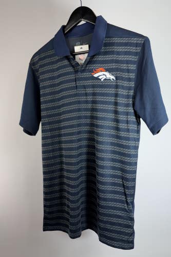 Denver Brancos Nike NFL Sideline Victory Dri-Fit Polo Men's Small Navy NWT