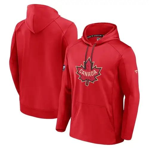 Canada Fanatics 2025 4 Nations Face-Off Authentic Pro Fleece Pullover Hoodie - Athletic Red Medium