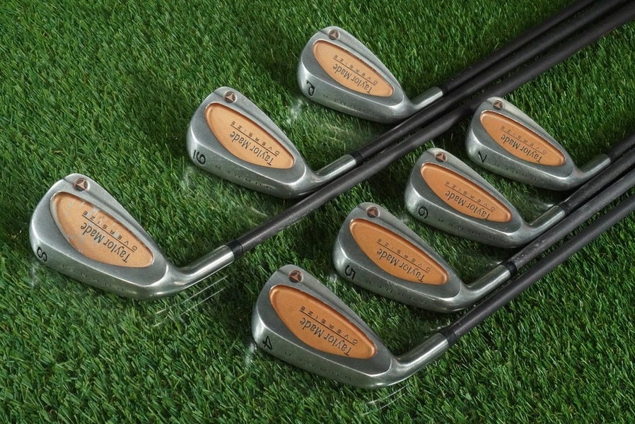 TAYLORMADE BURNER OVERSIZE IRONS SET 4-PW BUBBLE S-90 PLUS GRAPHITE STIFF LH