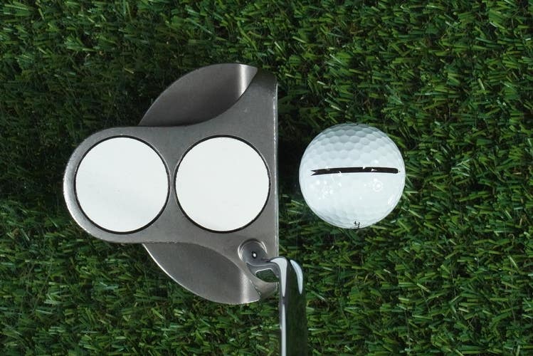 ODYSSEY MID WHITE HOT 2-BALL PUTTER MALLET CUT TO 35.5" STEEL SHAFT LH & COVER