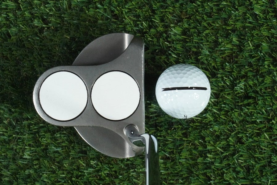 ODYSSEY MID WHITE HOT 2-BALL PUTTER MALLET CUT TO 35.5" STEEL SHAFT LH & COVER