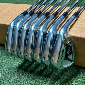 Used RH Callaway APEX Forged '21 Irons 4-PW KBS Stiff Flex Steel Golf Set