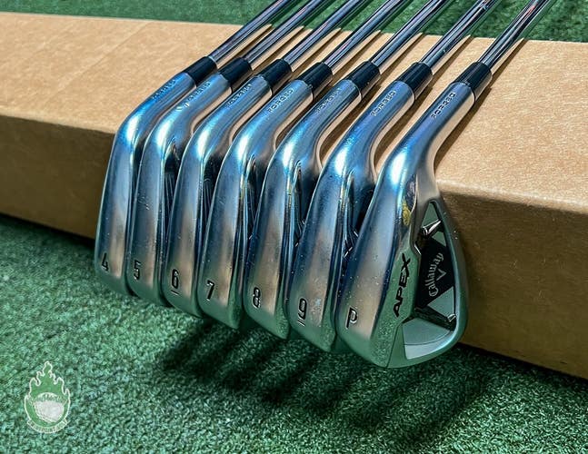 Used RH Callaway APEX Forged '21 Irons 4-PW KBS Stiff Flex Steel Golf Set