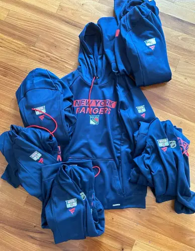 K'Andre Miller New York Rangers Fanatics Authentic Pro Hoodie Player Used Worn XL