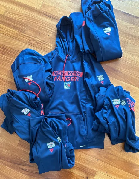K'Andre Miller New York Rangers Fanatics Authentic Pro Hoodie Player Used Worn XL