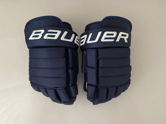 Senior Bauer Pro Team Hockey Gloves Navy Blue 14"