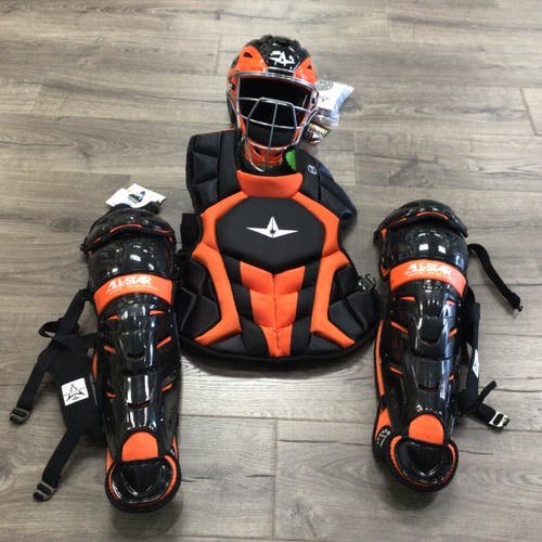 All Star System 7 Axis Youth Catcher's Set Black Orange Age 9-12 (New)