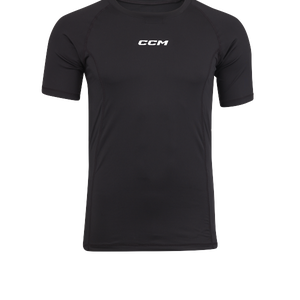 New CCM Black Compression Short Sleeve Top | Senior S | #191520519063